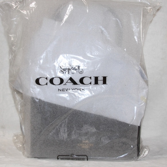 NWT COACH LARGE Black Maggie Tote Bag In Signature Leather Purse - Picture 5 of 6